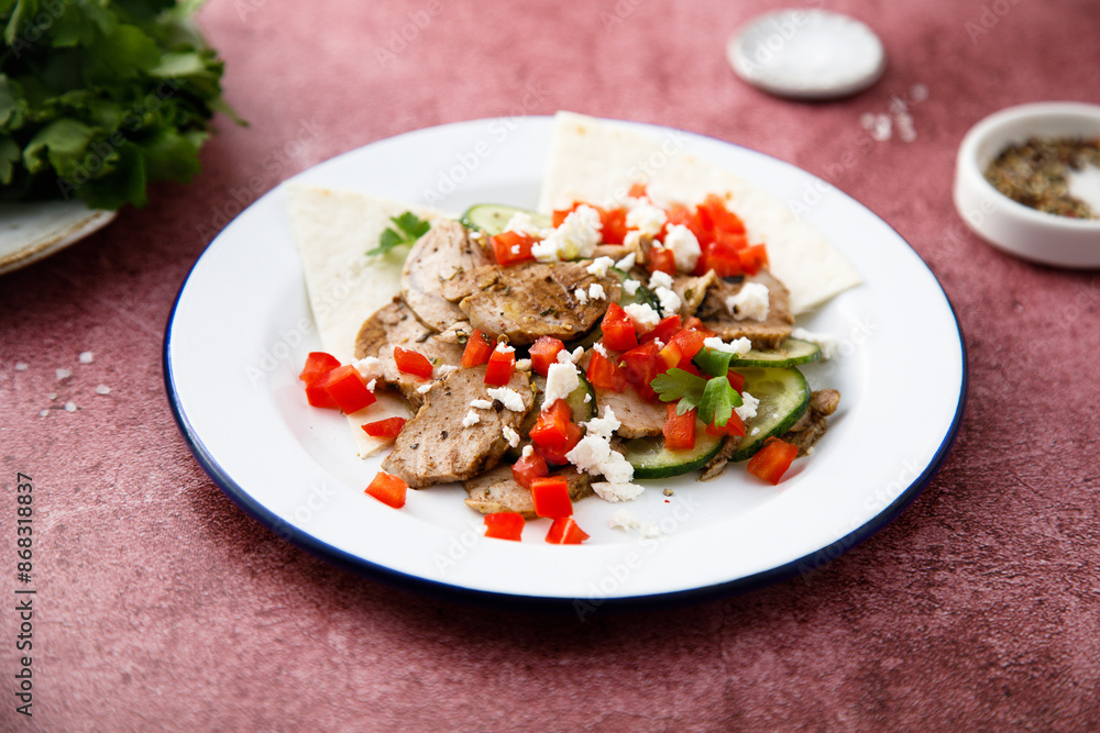 Roasted pork fillet with tomato salsa Roasted pork fillet with tomato salsa
