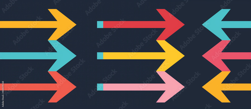 colorful arrows on black colorful arrows on black