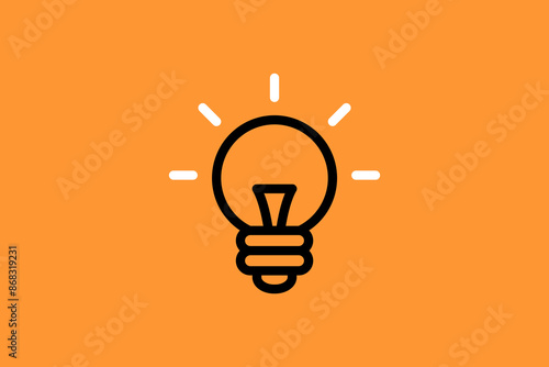 lightbulb illustration in flat style design. Vector illustration and icon.