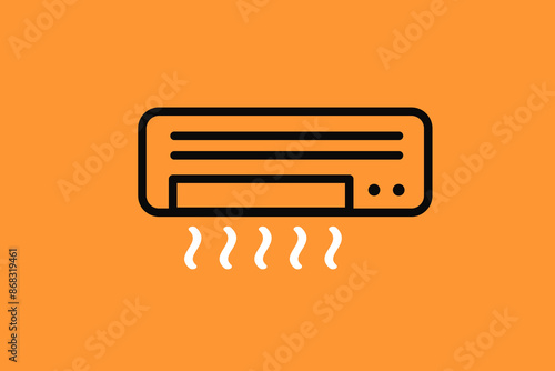 air condition illustration in flat style design. Vector illustration and icon.