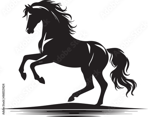 horse silhouette isolated on white