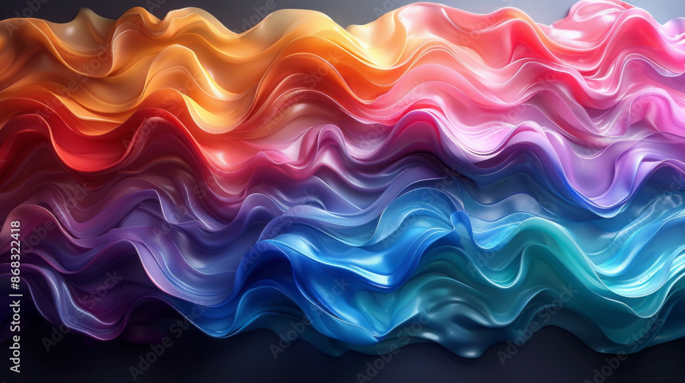 Abstract Colorful Wave Pattern with Water Droplets Abstract Colorful Wave Pattern with Water Droplets