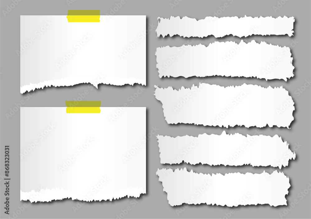 collection of various torn gray notebooks with adhesive tape collection of various torn gray notebooks with adhesive tape