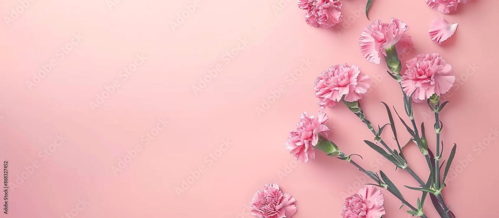 Pink Carnations on Soft Pastel Background Pink Carnations on Soft Pastel Background
