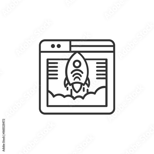 Web Hosting Collection 
outline web icon. Web hosting, servers, CDN, VPN, domains, FTP, internet, backup, SSL, databases and firewalls, and more. Vector illustration