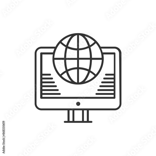 Web Hosting Collection 
outline web icon. Web hosting, servers, CDN, VPN, domains, FTP, internet, backup, SSL, databases and firewalls, and more. Vector illustration