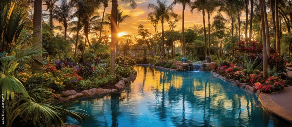 Sunset Serenity in a Tropical Oasis Sunset Serenity in a Tropical Oasis