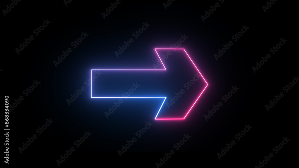 Right arrow. Glowing neon icon on brick wall background, web icons.Arrow, direction or pointer, simple icon. Right arrow. Glowing neon icon on brick wall background, web icons.Arrow, direction or pointer, simple icon.