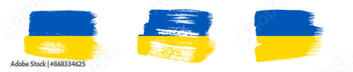 Set of Ukrainian national flags