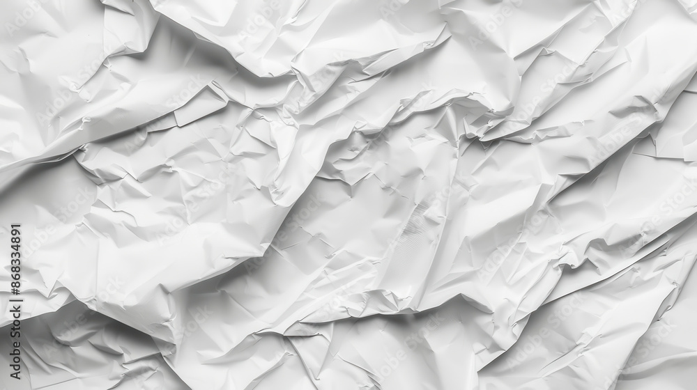 Fototapeta premium white crumpled and creased paper poster texture background
