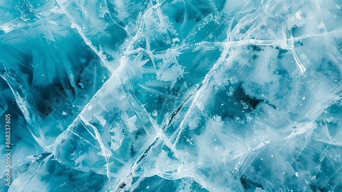 Wallpaper Mural Abstract Blue Ice Texture with Cracks and Patterns Torontodigital.ca