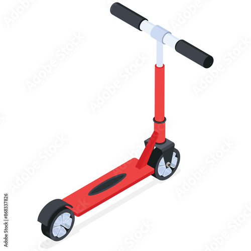 Isometric Push Scooter Icon