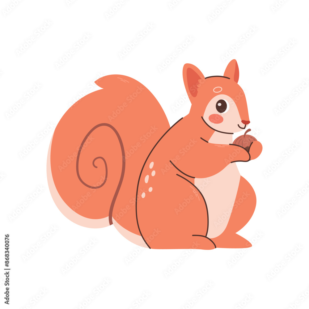 Cute forest autumn animals. Cartoon squirrel for autumn season. Fall season stickers and clipart. Thanksgiving design on white.
Cute forest autumn animals. Cartoon squirrel for autumn season. Fall season stickers and clipart. Thanksgiving design on white.