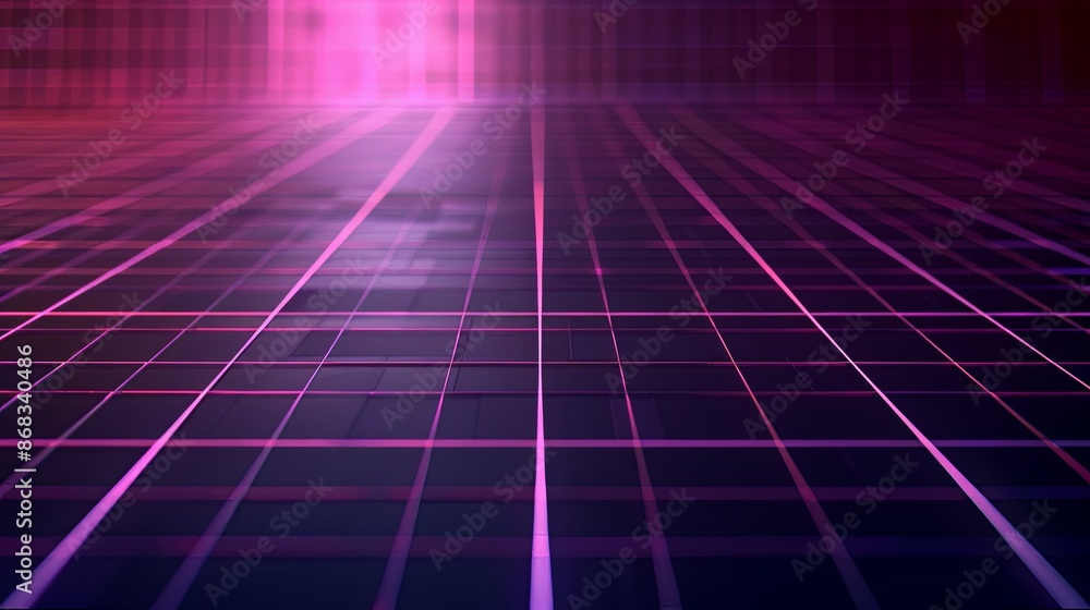 Abstract futuristic background with glowing pink and blue neon grid lines, perfect for technology, gaming or music themes. Abstract futuristic background with glowing pink and blue neon grid lines, perfect for technology, gaming or music themes.