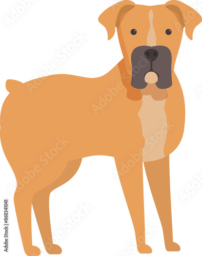 Cartoon illustration of a brown boxer dog standing on all fours