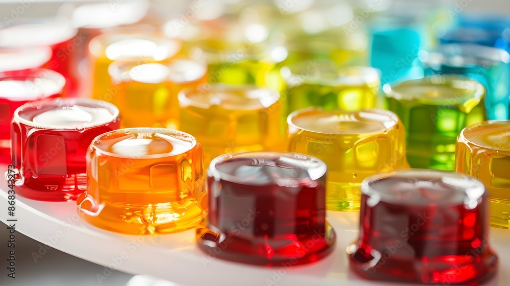 tray of differently flavored jello shots tray of differently flavored jello shots