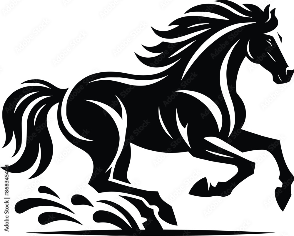 Beautiful Black And White Horse Silhouette Beautiful Black And White Horse Silhouette