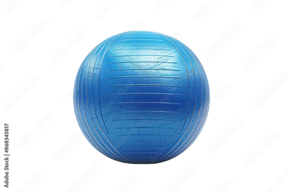 Vibrant blue exercise ball isolated on a white background, perfect for fitness, yoga, and workout routines. Ideal for stock photo use. Vibrant blue exercise ball isolated on a white background, perfect for fitness, yoga, and workout routines. Ideal for stock photo use.