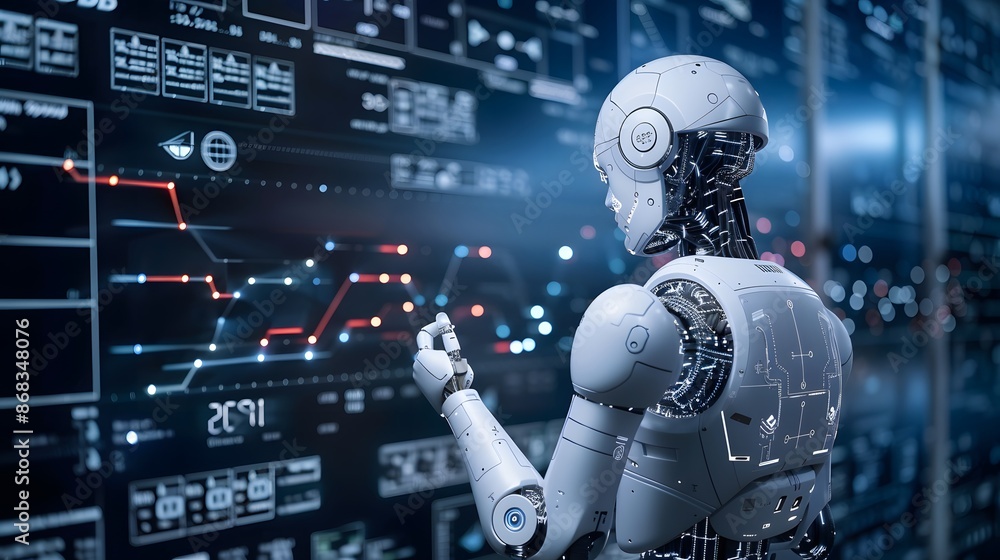 Robot Analyzing Data Robot Analyzing Data