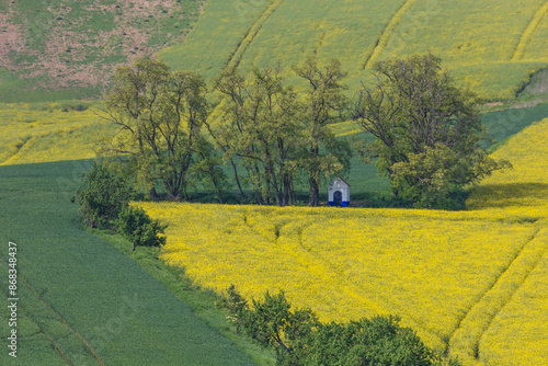 Beautiful summer undulating landscape. The area called Moravian Tuscany - Europe Czech Republic