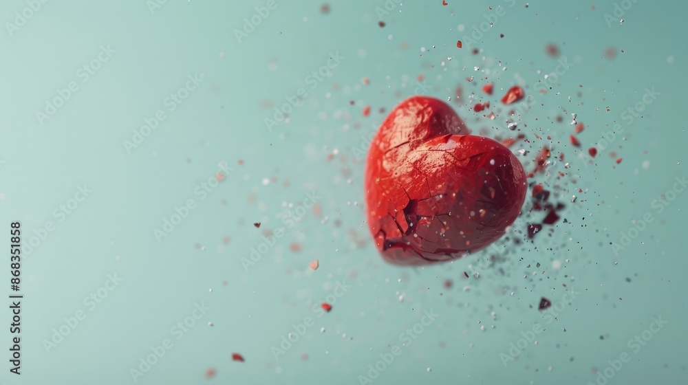 Fragments of a Broken Heart - Minimalist Wallpaper of a Dissolving Red Heart Symbolizing Emotional Disintegration Fragments of a Broken Heart - Minimalist Wallpaper of a Dissolving Red Heart Symbolizing Emotional Disintegration