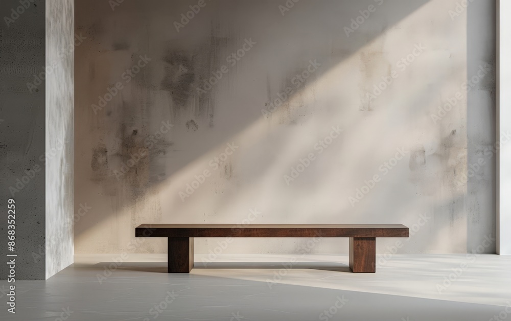 Modern Bench in Minimalist Space Modern Bench in Minimalist Space