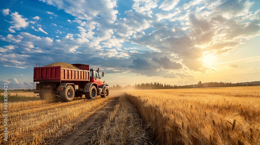Fototapeta premium truck on the field