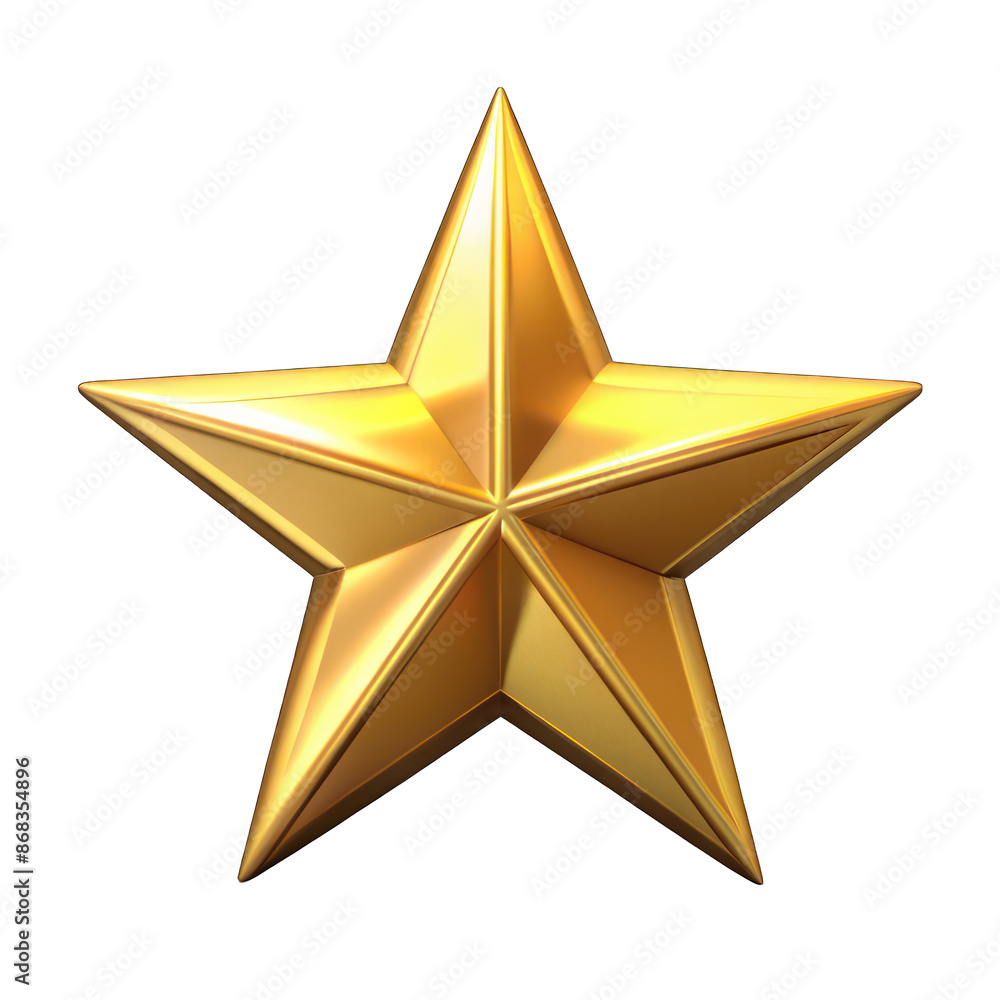 Obraz premium Gold star 3d isolated on transparent background