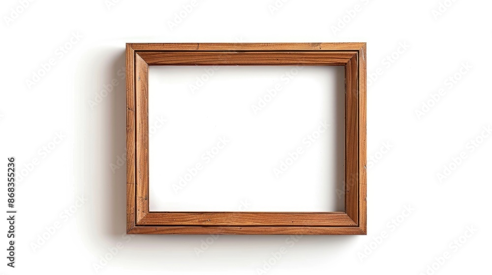 Wooden frame standing alone on white background Wooden frame standing alone on white background
