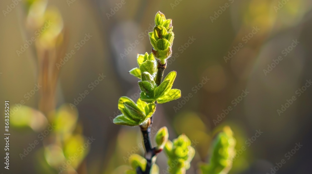 Youthful plant in spring close up Youthful plant in spring close up
