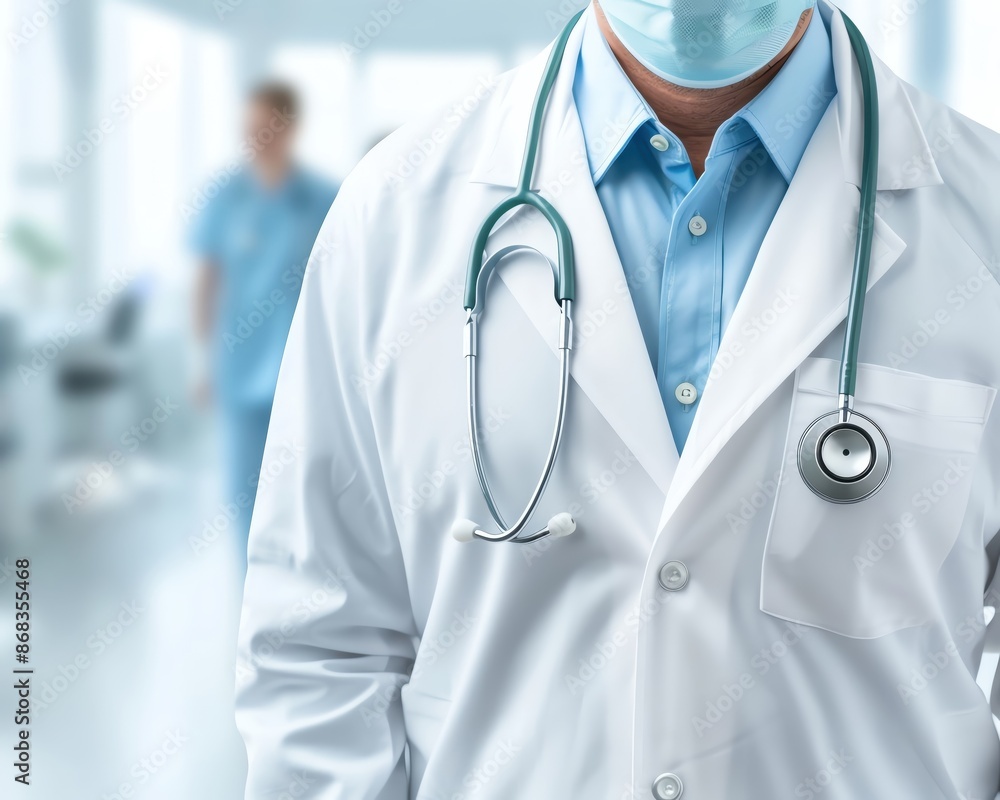 Doctor wearing a white coat and stethoscope in a modern hospital setting. Medical professional ready for healthcare services. Doctor wearing a white coat and stethoscope in a modern hospital setting. Medical professional ready for healthcare services.