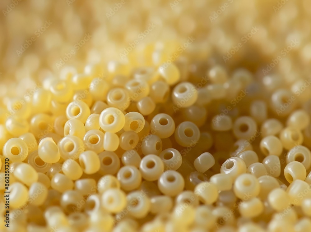 Close-up of Yellow Beads with Holes Close-up of Yellow Beads with Holes