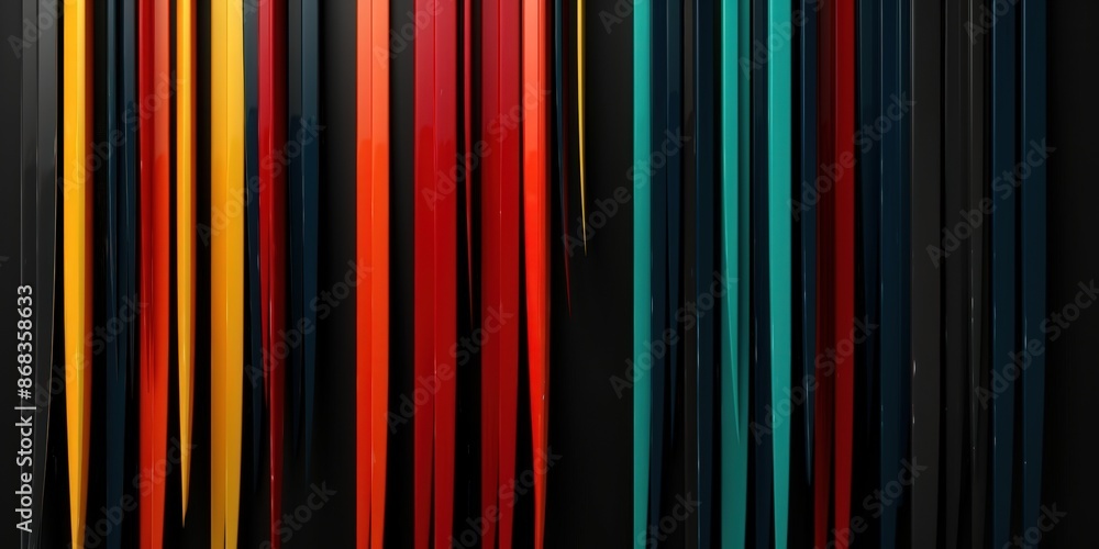 Abstract Colorful Stripes on Black Background Abstract Colorful Stripes on Black Background