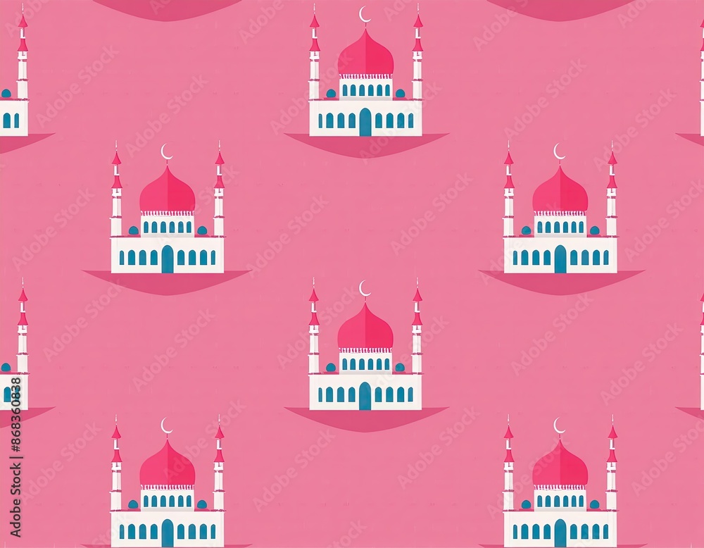pattern with mosque icon pattern with mosque icon