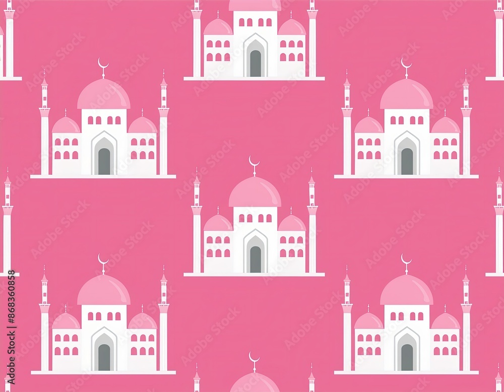 Fototapeta premium pattern with mosque icon