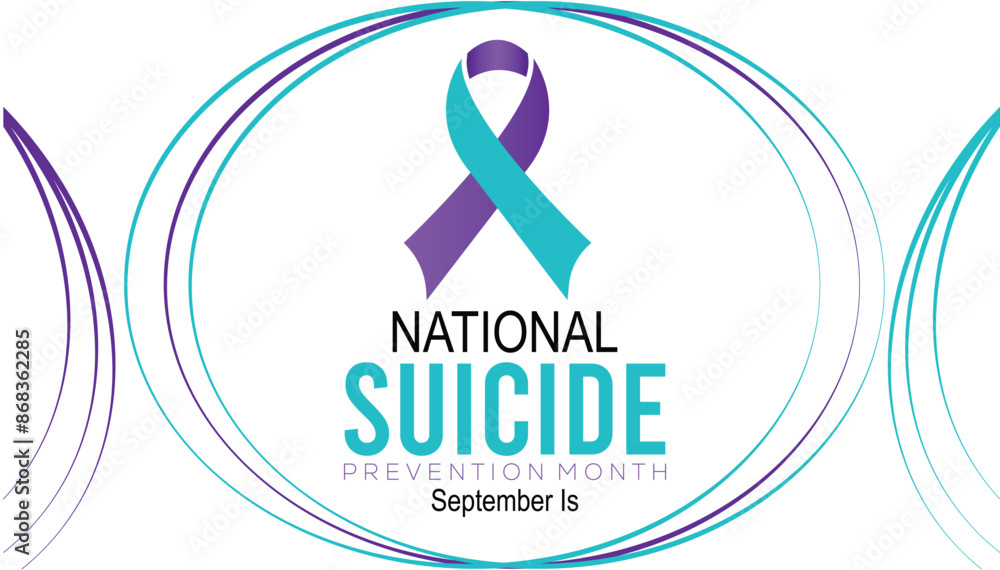 Obraz premium Vector illustration on the theme of National suicide prevention month observed each year during September banner, Holiday, poster design.