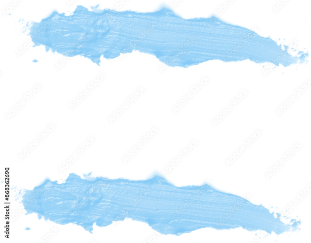Fototapeta premium Blue paint brush strokes isolated on transparency background. Acrylic paint smears