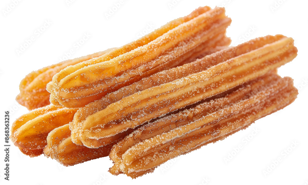 Freshly baked churros ready for enjoyment, cut out - stock png. Freshly baked churros ready for enjoyment, cut out - stock png.
