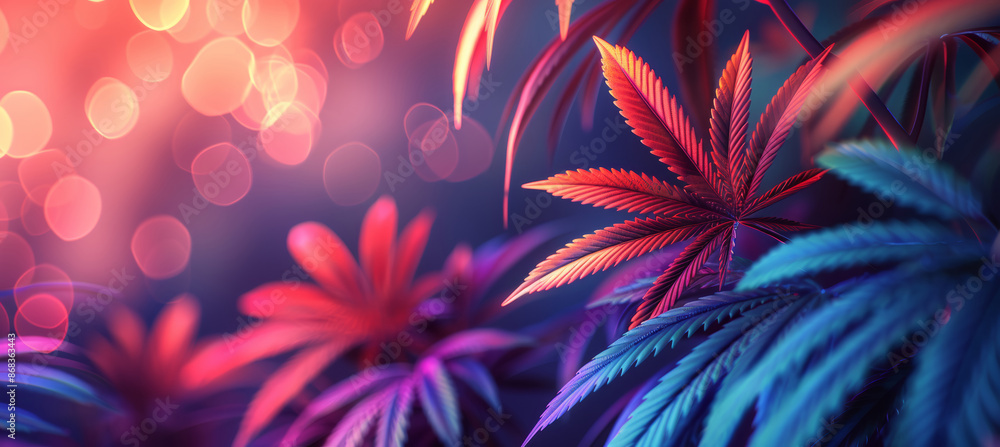 Tropical Cannabis Leaf Banner Tropical Cannabis Leaf Banner