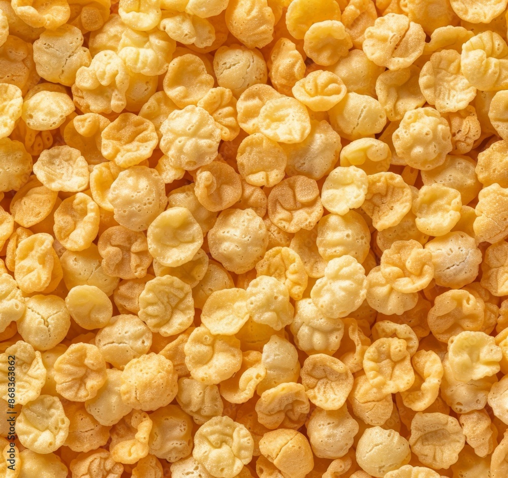 Golden Puffed Cereal Close-up