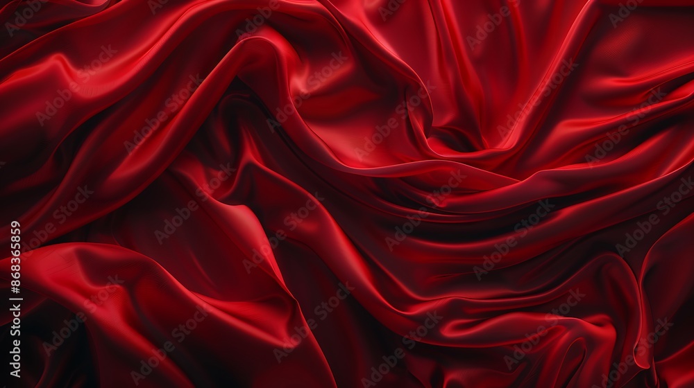 Obraz premium Red Silk Fabric Background