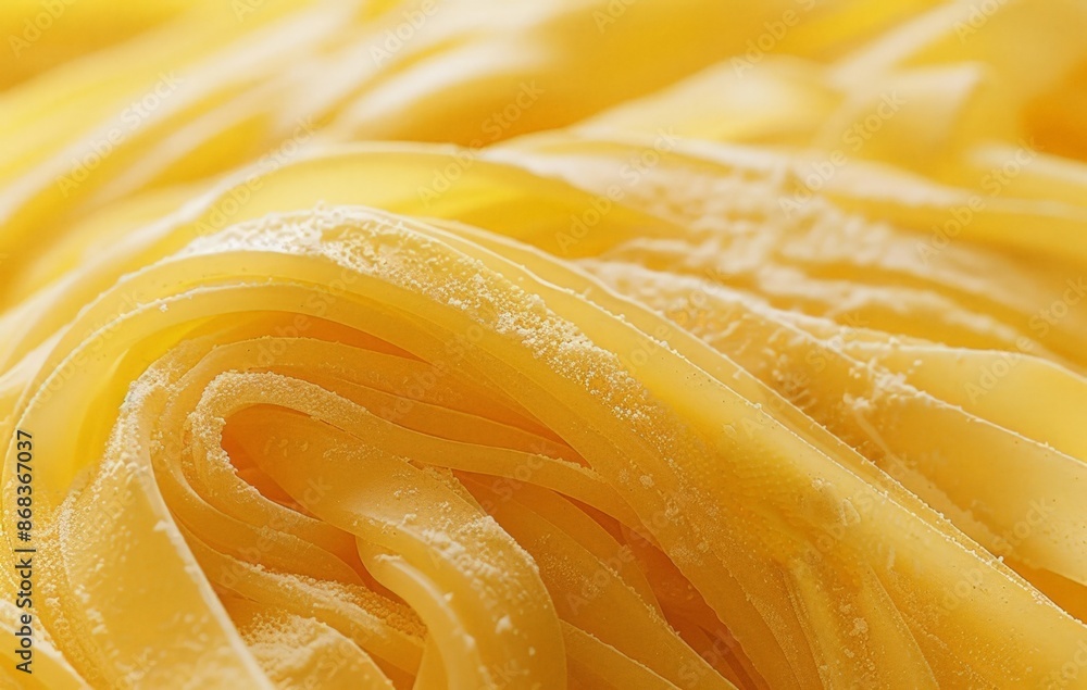 Creamy Pasta Noodles with a Close-up View Creamy Pasta Noodles with a Close-up View