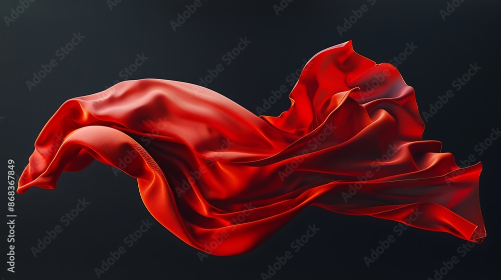 Red Fabric Flowing in the Air Red Fabric Flowing in the Air