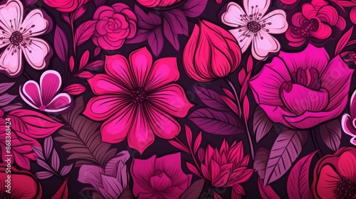 Wallpaper Mural Creative Flower Doodle Themes Wallpaper Background Design Packaging Design Fashion 10 Generative AI Torontodigital.ca