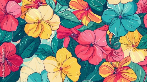 Beautiful Flower Doodles Cute Generative AI