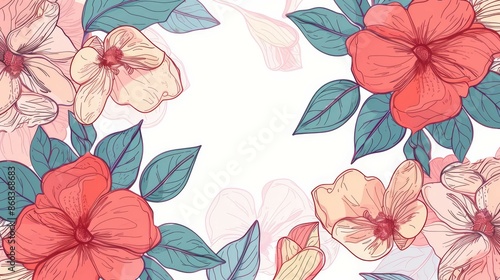 Beautiful Flower Doodles Cute Generative AI