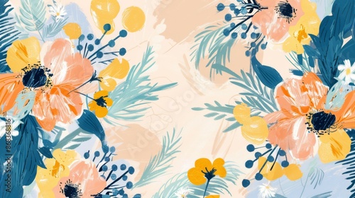 Beautiful Flower Doodles Cute Generative AI