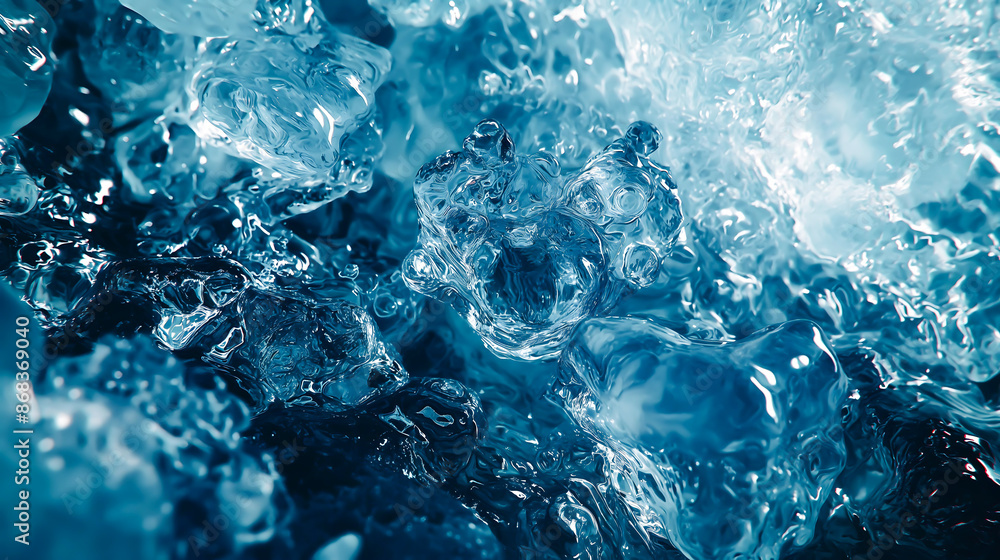 Full frame of refreshing water in cold ice, Ice cubes, Cubes of ice Full frame of refreshing water in cold ice, Ice cubes, Cubes of ice