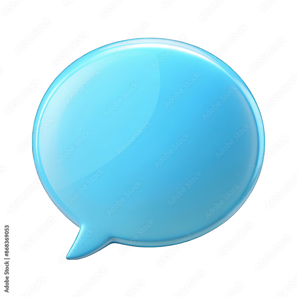 Light blue round speech bubble 3d isolated on transparent background Light blue round speech bubble 3d isolated on transparent background