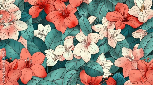 Flowers Wallpaper Background - Design Packaging Simple, Design Fashion Generative AI